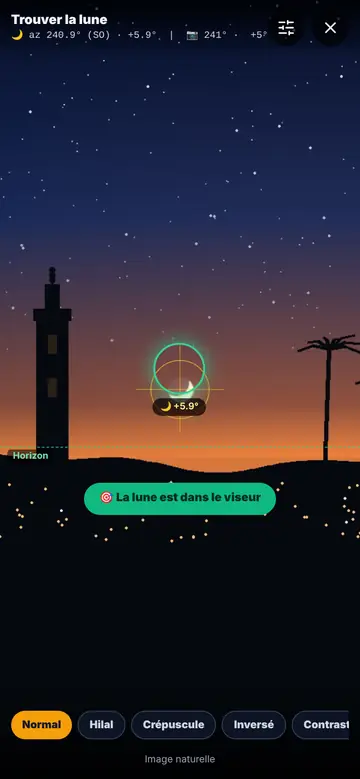 Trouvez la lune, jusqu’au fin croissant du hilāl