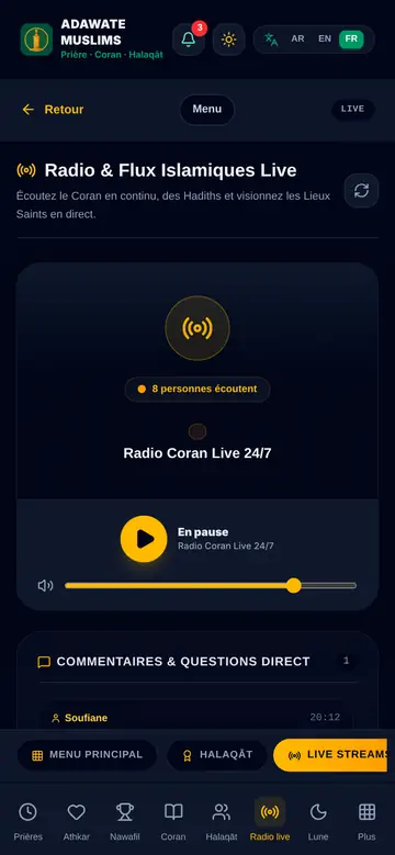 Radio Coran et dourous en direct